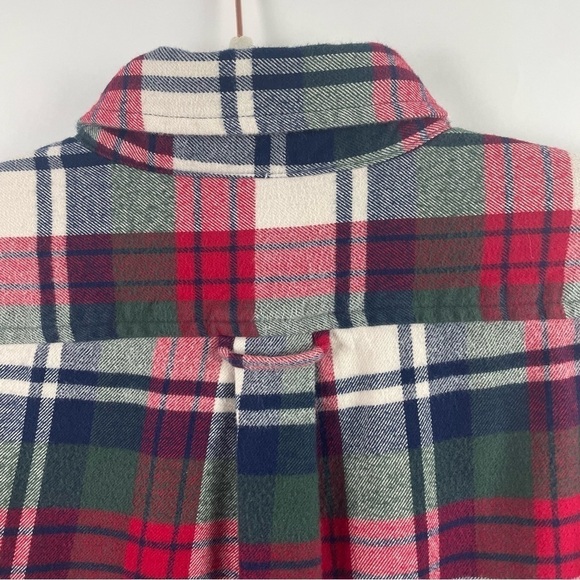 Lands' End Men's Flannel Button Up Plaid Shirt Standard Fit 100% Cotton Soft L - Picture 9 of 13